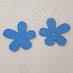 Flor Pendente ou conector em madeira 57 mm Azul