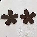 Flor Pendente ou conector em madeira 57 mm castanho