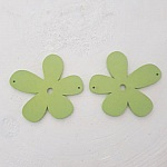 Flor Pendente ou conector em madeira 57 mm Verde