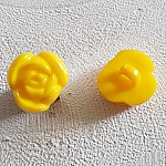 Botões de fantasia para crianças e bebés Desenho de flores N°01-03 Amarelo 01