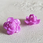 Botões de fantasia para crianças e bebés Desenho de flores n.º 03-08 Roxo