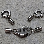 Fecho de algema de couro redondo de 3 mm em Zamac