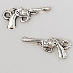 Pistola revólver Charm N°01 Prata x 20 peças