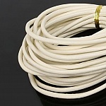 1 metro Cordão redondo de couro liso Ivory 3 mm