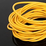 1 metro Cordão de couro liso redondo Amarelo 3 mm