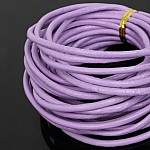 1 metro de cordão de couro liso redondo Roxo 3 mm