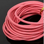 1 metro de cordão de couro liso redondo Rosa 3 mm