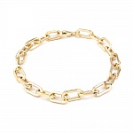 Pulseira de malha oval banhada a ouro 16K 22 cm N°03