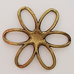 Pendente Flor em Metal N°003 Ouro Velho