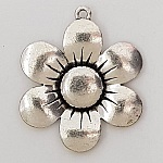 Pendente flor em metal N°007 Prata