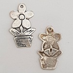 Pendente flor em metal N°056 Prata