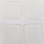 4 Cabochões de resina auto-adesivos 25 x 25 mm Transparente