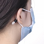 2 bandas de cordão elástico preto com fivela ajustável para fixação da máscara