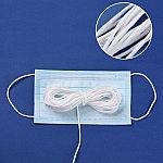 Máscara elástica de 1 metro em poliéster redondo de 2,3 mm Branco