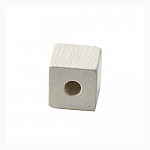 10 Contas de madeira cubo / quadrado 10 mm branco