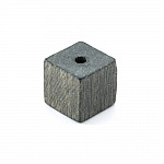 10 Contas de madeira cubo / quadrado 10 mm cinzento escuro