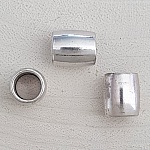 Conta tubular prateada N°03