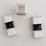 Conta tubular prateada N°17