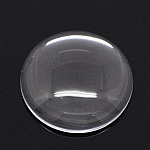 Cabochão redondo de 25 mm em vidro transparente com rebarba N°11 standard
