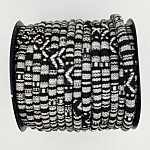 Cordão esparguete N°01 Preto Branco x 1 metro