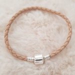 Pulseira de clipe europeia Plain 01 DE 15 A 23 CM Bege