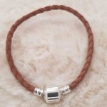 Pulseira de clipe europeu Plain 01 DE 15 A 23 CM Castanho