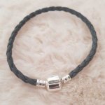 Pulseira de clipe europeu Plain 01 DE 15 A 23 CM Cinzento