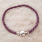 Pulseira europeia de clipe entrançado Plain 01 DE 15 A 23 CM Roxo