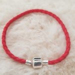 Pulseira de clipe europeu Plain 01 DE 15 A 23 CM Vermelho