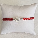 Pulseira europeia de clipe entrançado 03 DE 15 A 23 CM Vermelho