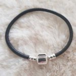 Pulseira de clipe europeu Plain 01 DE 15 A 23 CM Preto