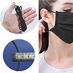 Máscara elástica Poliéster redondo 2,5 mm Preto