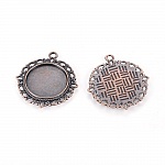 2 suportes de cabochão vermelho cobre de 20 mm, pingentes de cabochão 15290AS