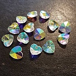 Pingente coração em vidro facetado N°01-03