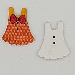 Vestido cor-de-rosa com botões de madeira N°01-02