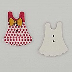 Vestido branco com botões de madeira N°01-03