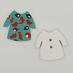 Vestido turquesa com botões de madeira N°02-03