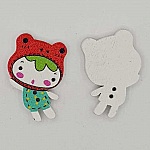 Botão de madeira para rapariga N°01-04