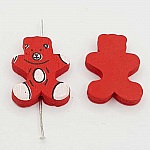 Conta de madeira, forma de urso vermelho N°01-02