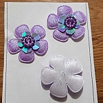 Conjunto de 3 flores 5 pétalas Tecidos roxos