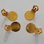 20 suportes para brincos Clips Plateau 15 mm Ouro