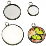 Suporte para cabochão redondo 08 mm Aço inoxidável N°05 Anel fechado