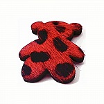 Urso peludo vermelho 24x29mm x 1