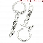 Porta-chaves em metal prateado 6,2 cm