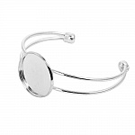 1 Pulseira de suporte de cabochão + 1 cabochão de vidro 25 mm N°01