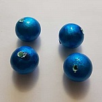 Conta redonda de papel machê GT 24mm azul turquesa
