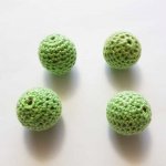 Conta de croché de 20 mm em fio de algodão verde