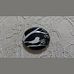 cabochão de vidro redondo 10mm aves 021 