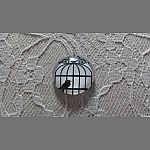 cabochão de vidro redondo 10mm aves 007 