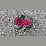 cabochão de vidro redondo 25mm flor 01-023 